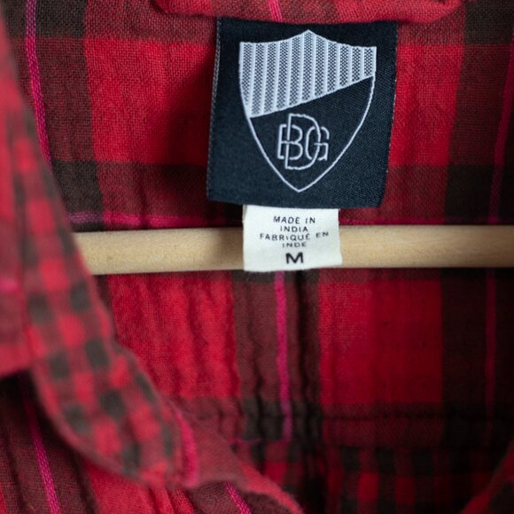 BDG Urban Outfitters Waffle Knit Shirt Double Layer Plaid Womens M - Picture 6 of 7